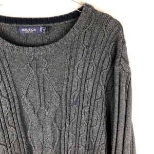 Nautica Seafarer Gray Cableknit Sweater (XL)